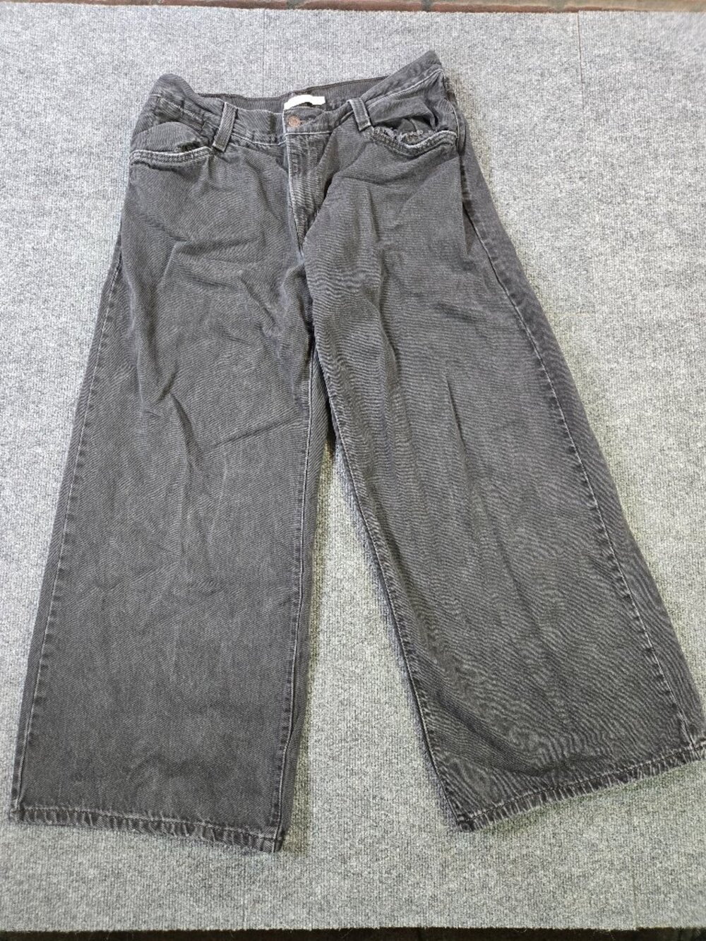 Levi's '94 Baggy Wide Leg Jeans Women's 32 Gray Black High Rise Wide Leg Denim